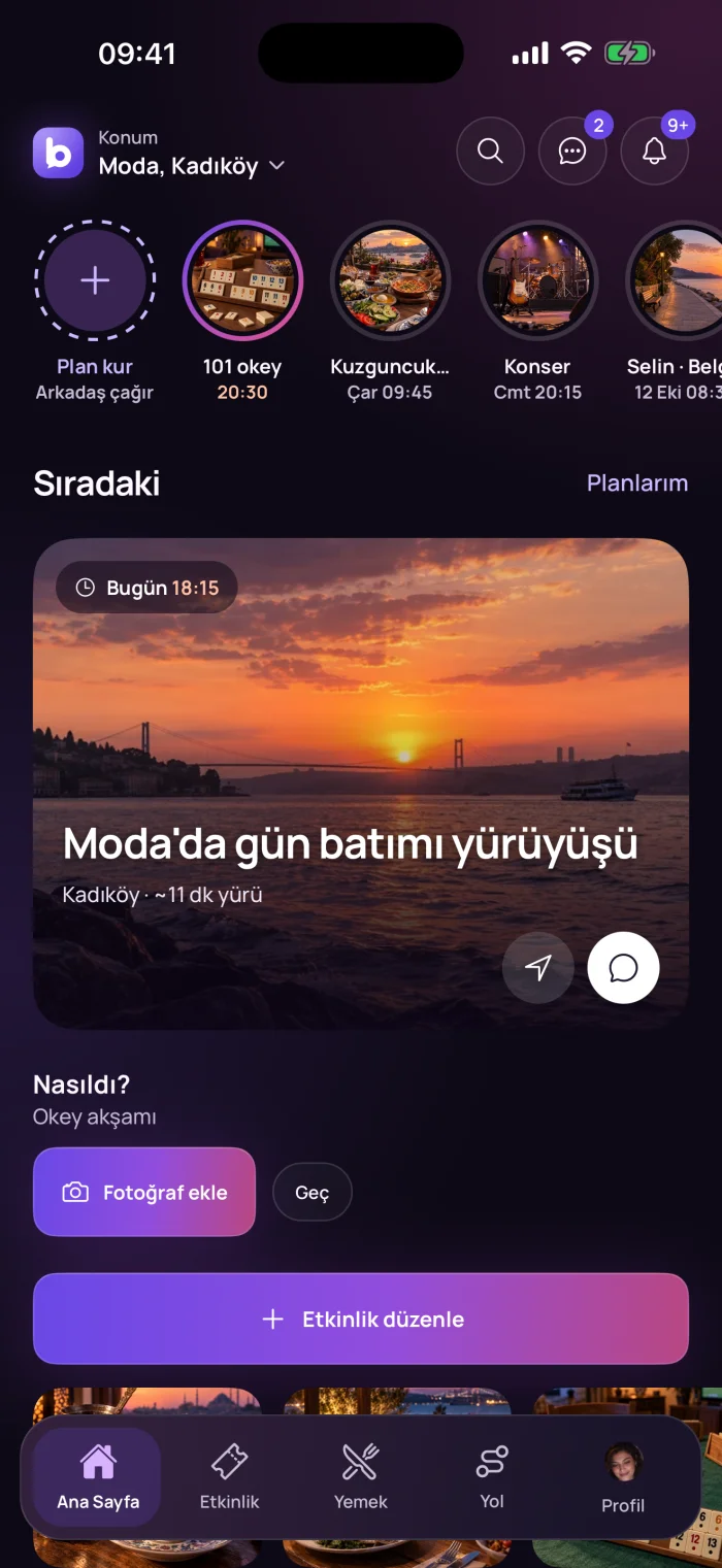 biYapsak Ana Sayfa: arkadaşların planları ve sıradaki plan