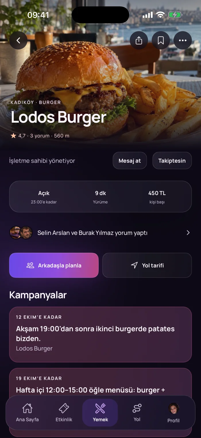 Restoran sayfası: Lodos Burger