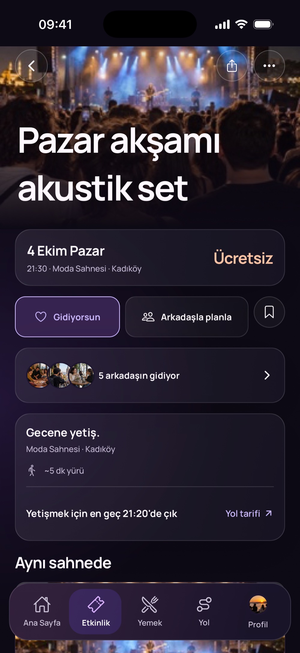 Etkinlik sayfası